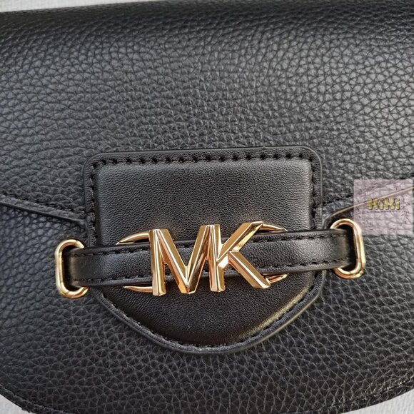BRAND NEW Michael Kors Reed Small Pebbled Leather Crossbody Bag Black 35F3G6RC1T - Picture 6 of 13